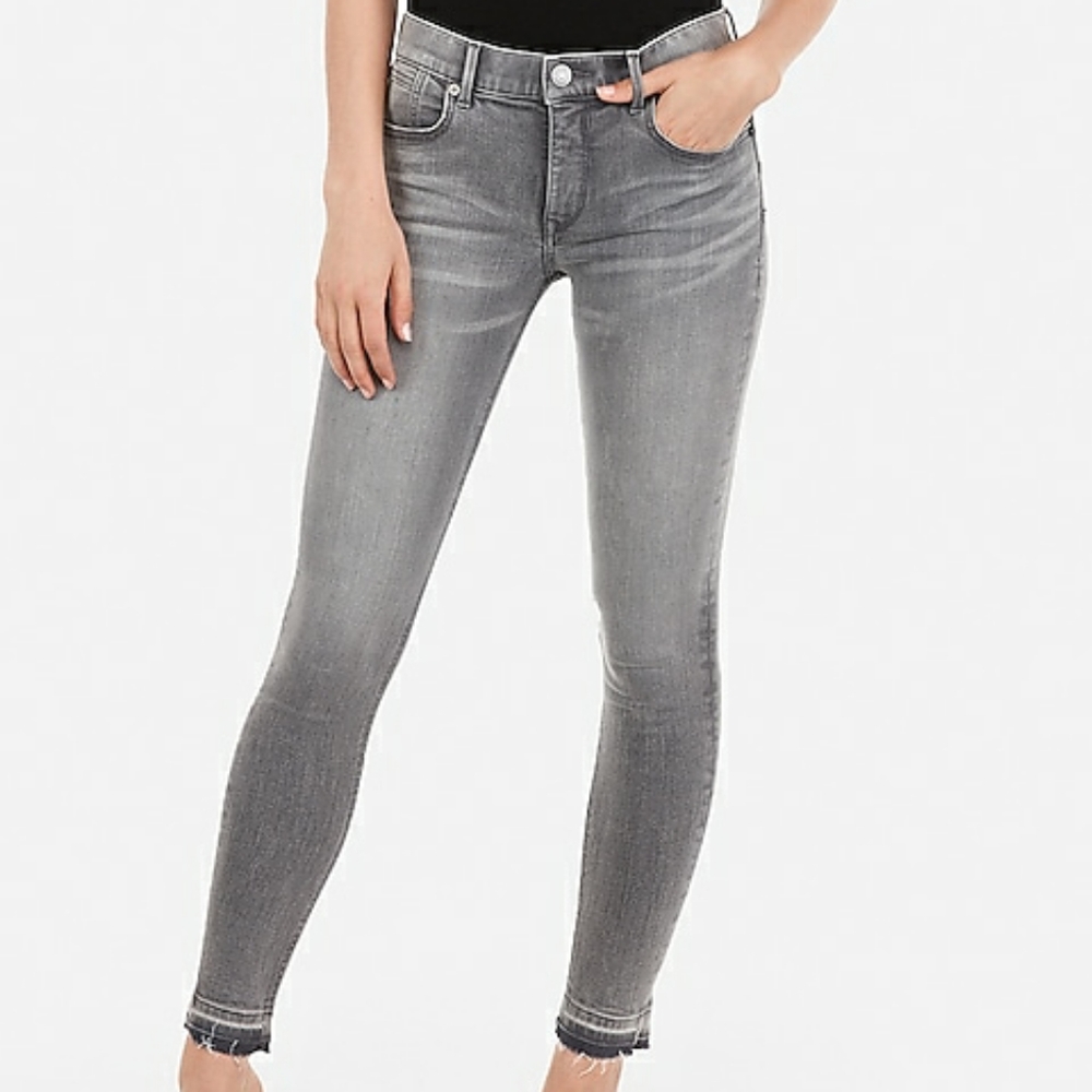 Express gray skinny jeans